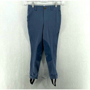 Tuff Rider Jods Riding PantsYouth Sz 6 Blue PullOn Starter Ultra Grip Knee Patch
